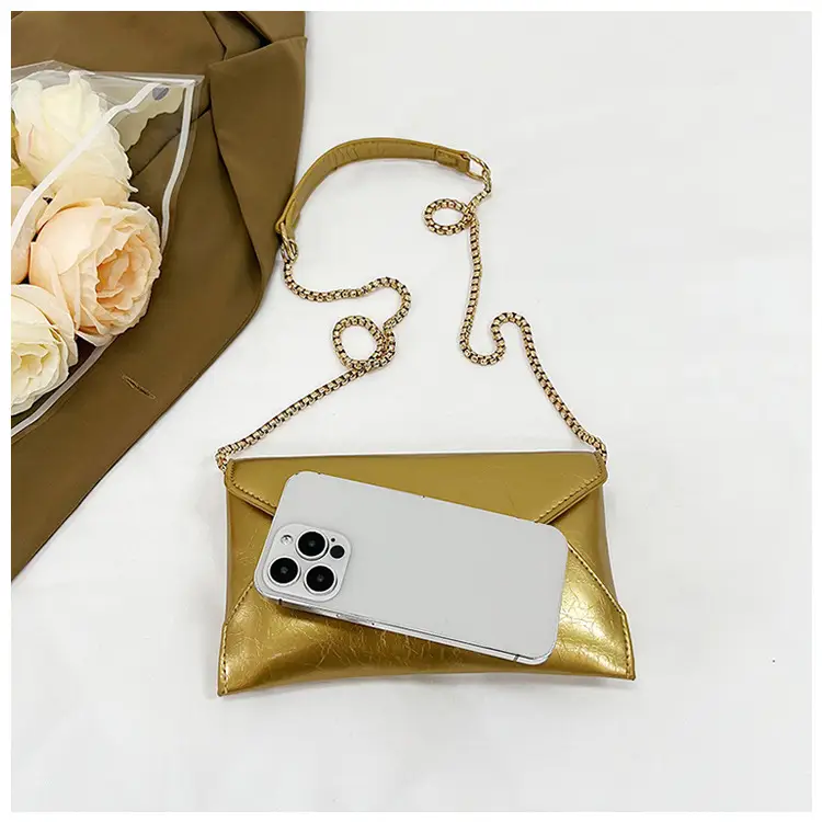 Golden Chain Textured Shoulder Bag for Women — feature 19