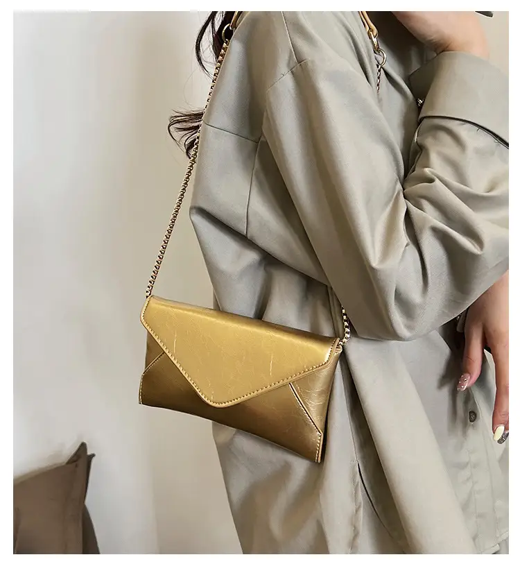 Golden Chain Textured Shoulder Bag for Women — feature 2