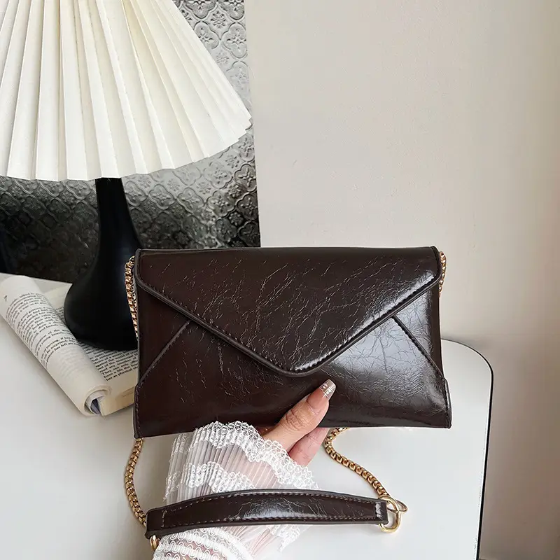 Golden Chain Textured Shoulder Bag for Women - Image 3