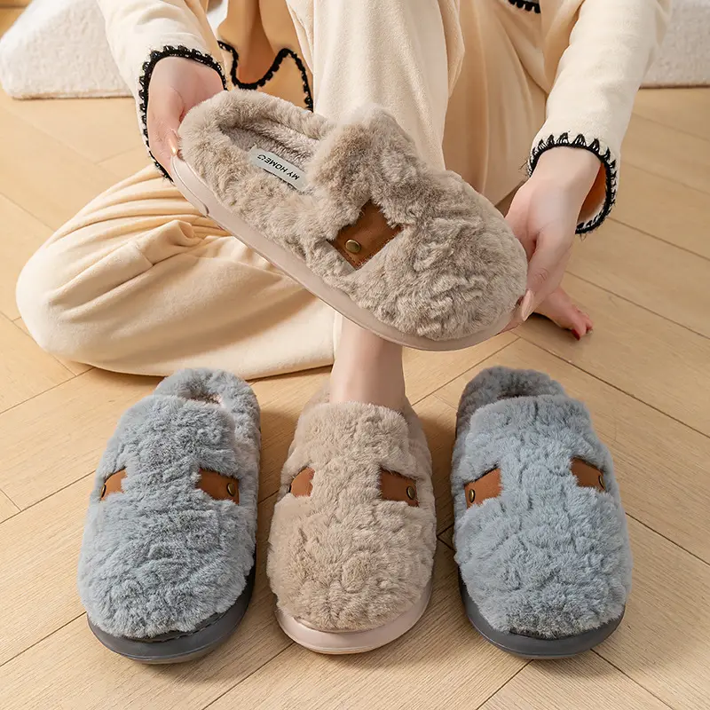 New Style Velvet Home Slippers for Women Winter Warm - Image 7