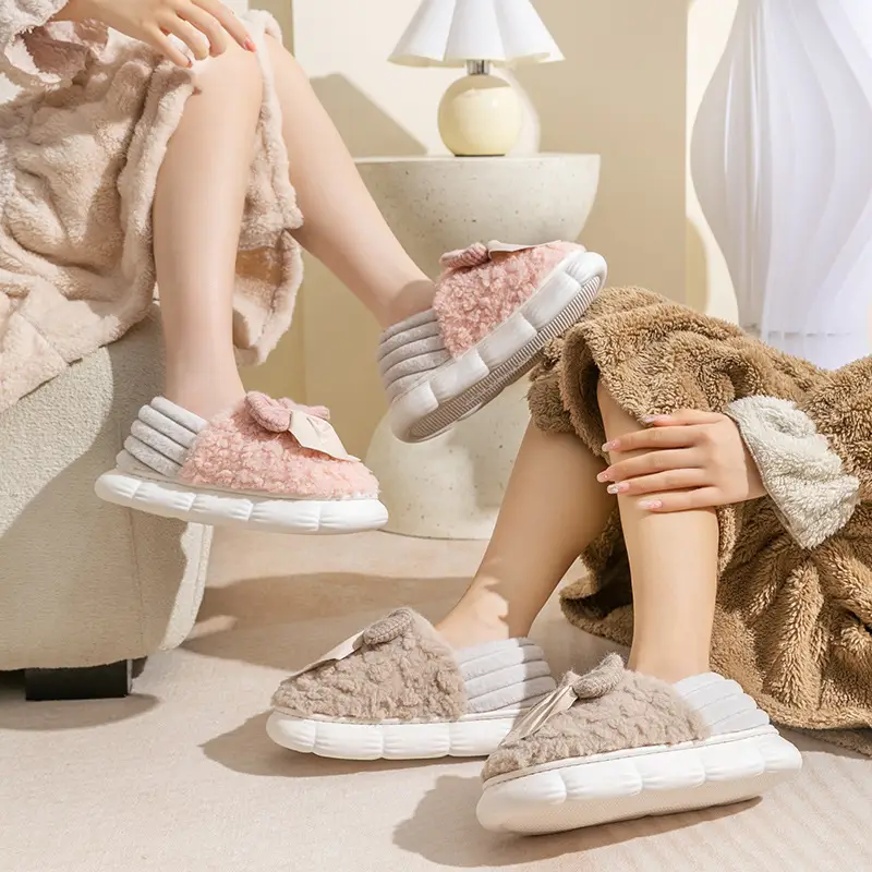Maternity Slippers for Women Warm Plush Cartoon Cotton Autumn Winter 2025 - Image 11