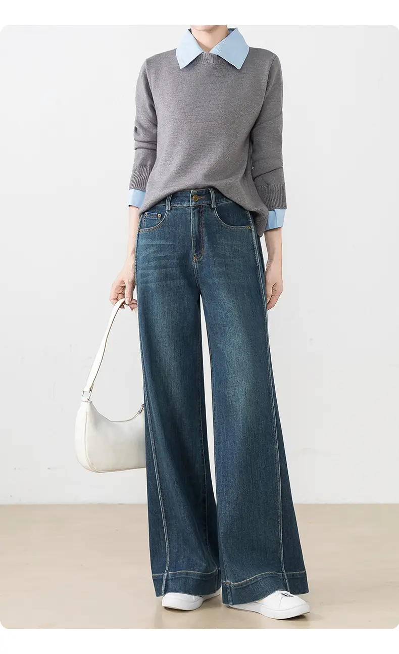 Retro Dark Blue Wide Leg Jeans Women 2025 — feature 16