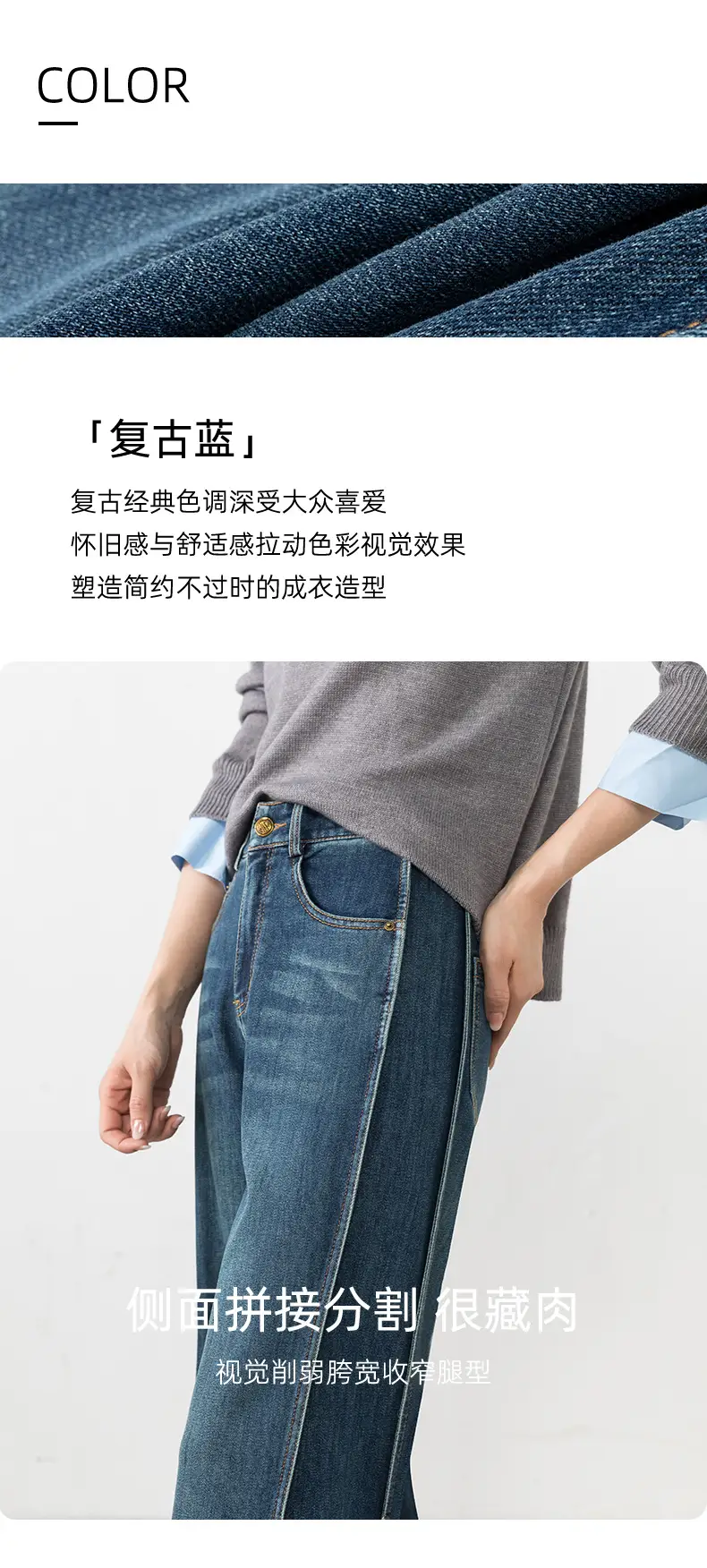 Retro Dark Blue Wide Leg Jeans Women 2025 — feature 3