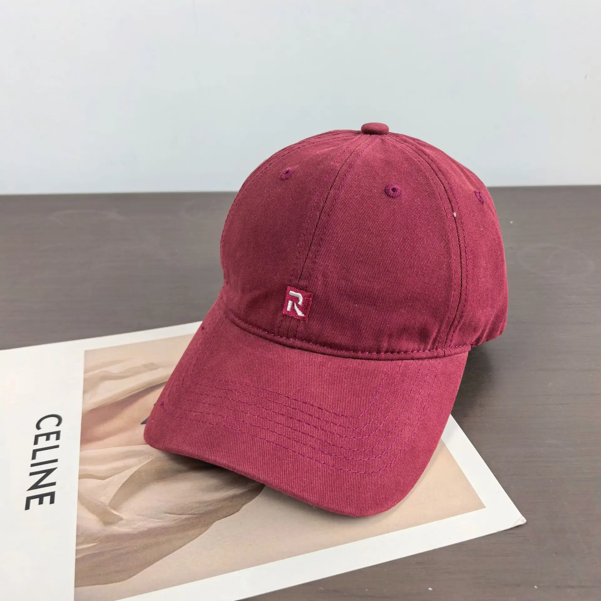 Pink Japanese Style Baseball Cap for Women with Wide Brim — feature 10