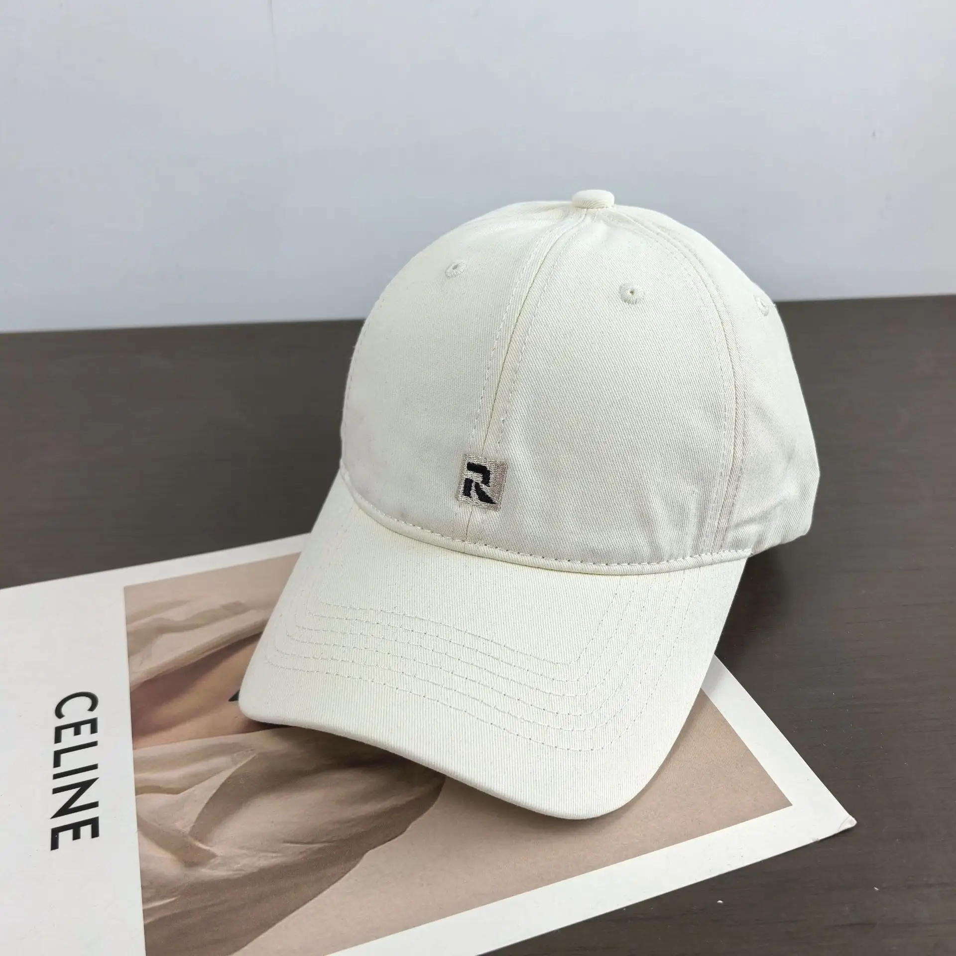 Pink Japanese Style Baseball Cap for Women with Wide Brim — feature 12