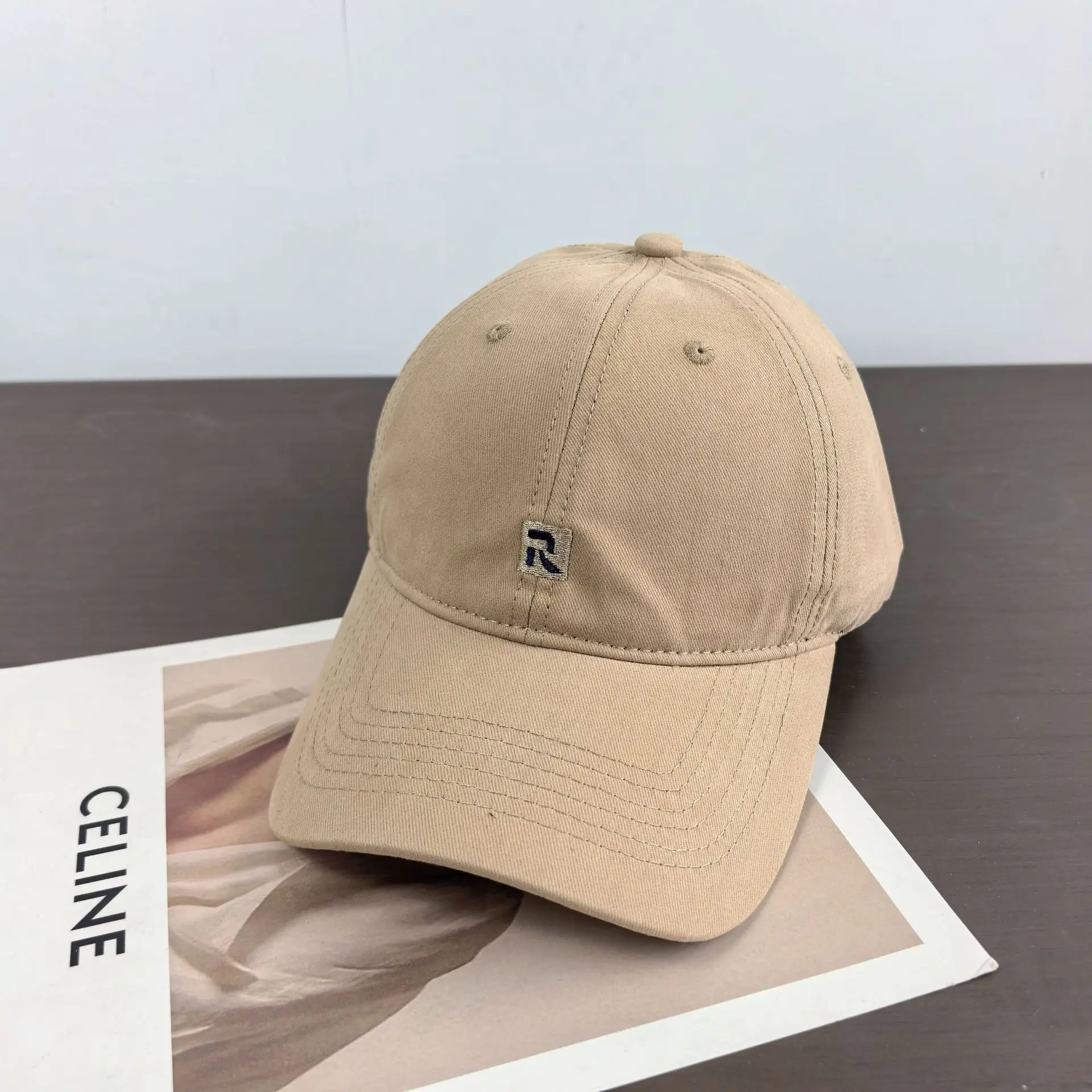 Pink Japanese Style Baseball Cap for Women with Wide Brim — feature 16