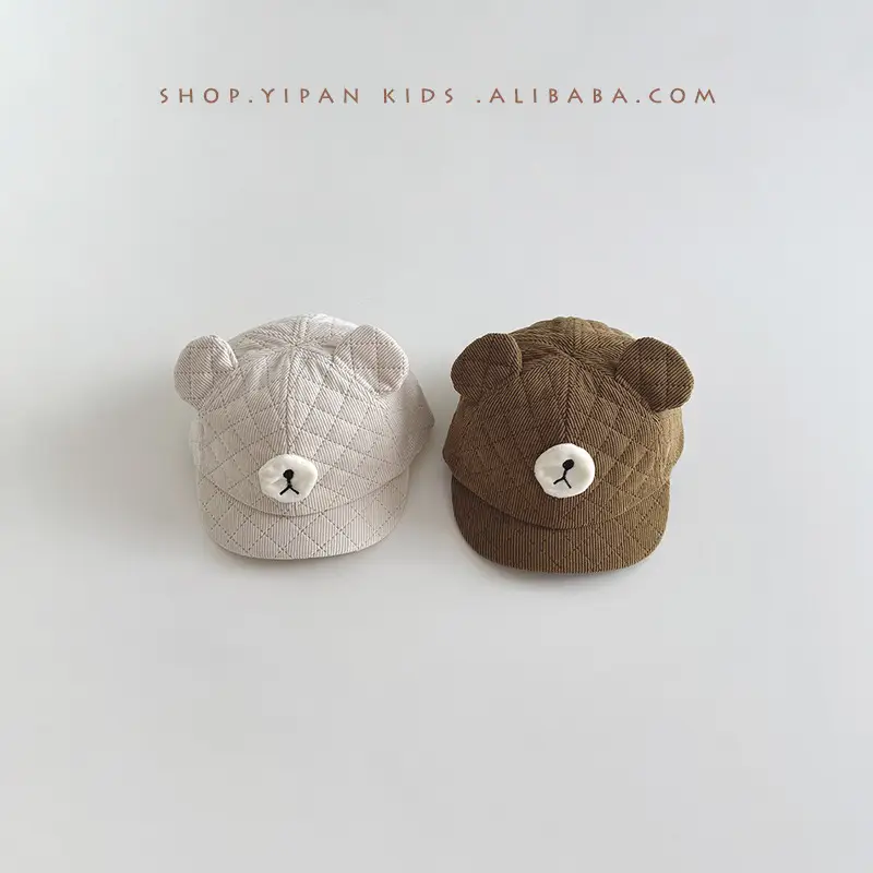 Yipan New Bear Baby Hats Black Brown Winter Warm - Image 4