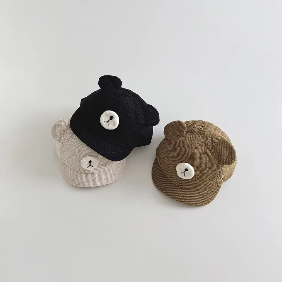 Yipan New Bear Baby Hats Black Brown Winter Warm - Image 5