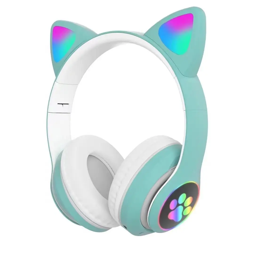 Cat Ear Wireless Bluetooth Headset Pink White - Image 5