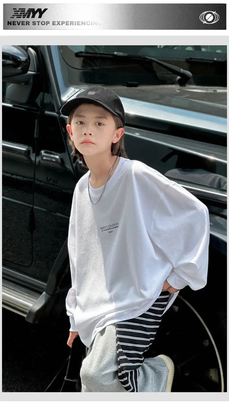 Panda Yuan Yuan 2025 Boys Black Loose Fit T-Shirt — feature 17