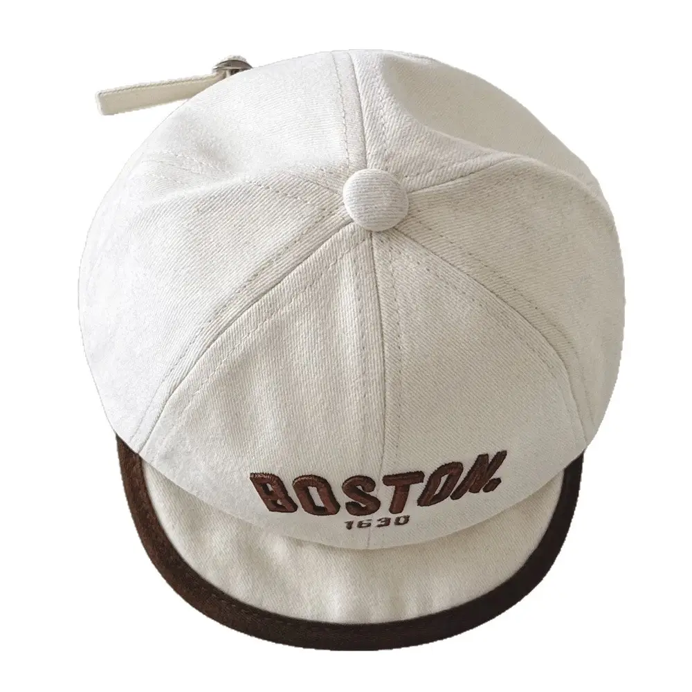 Boston Embroidered Baby Cap Brown New Style - Image 12