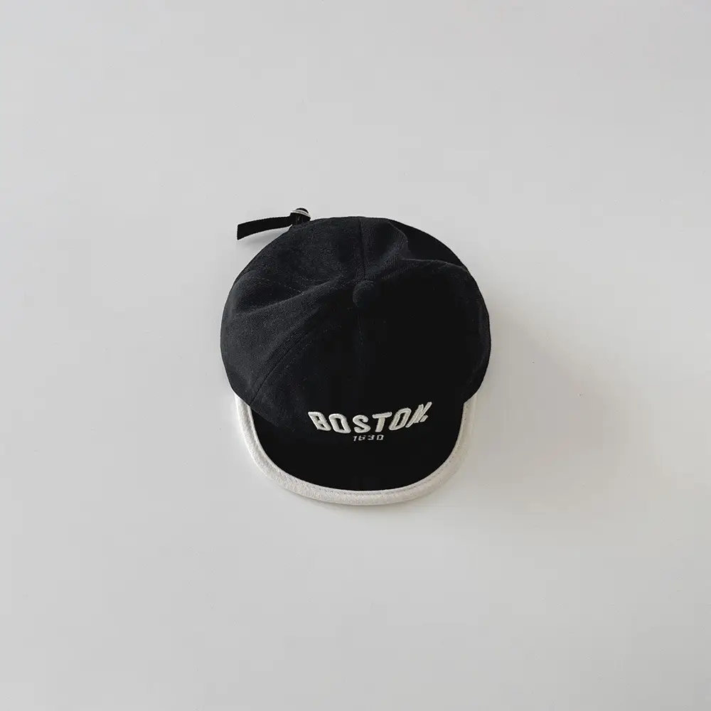 Boston Embroidered Baby Cap Brown New Style - Image 3