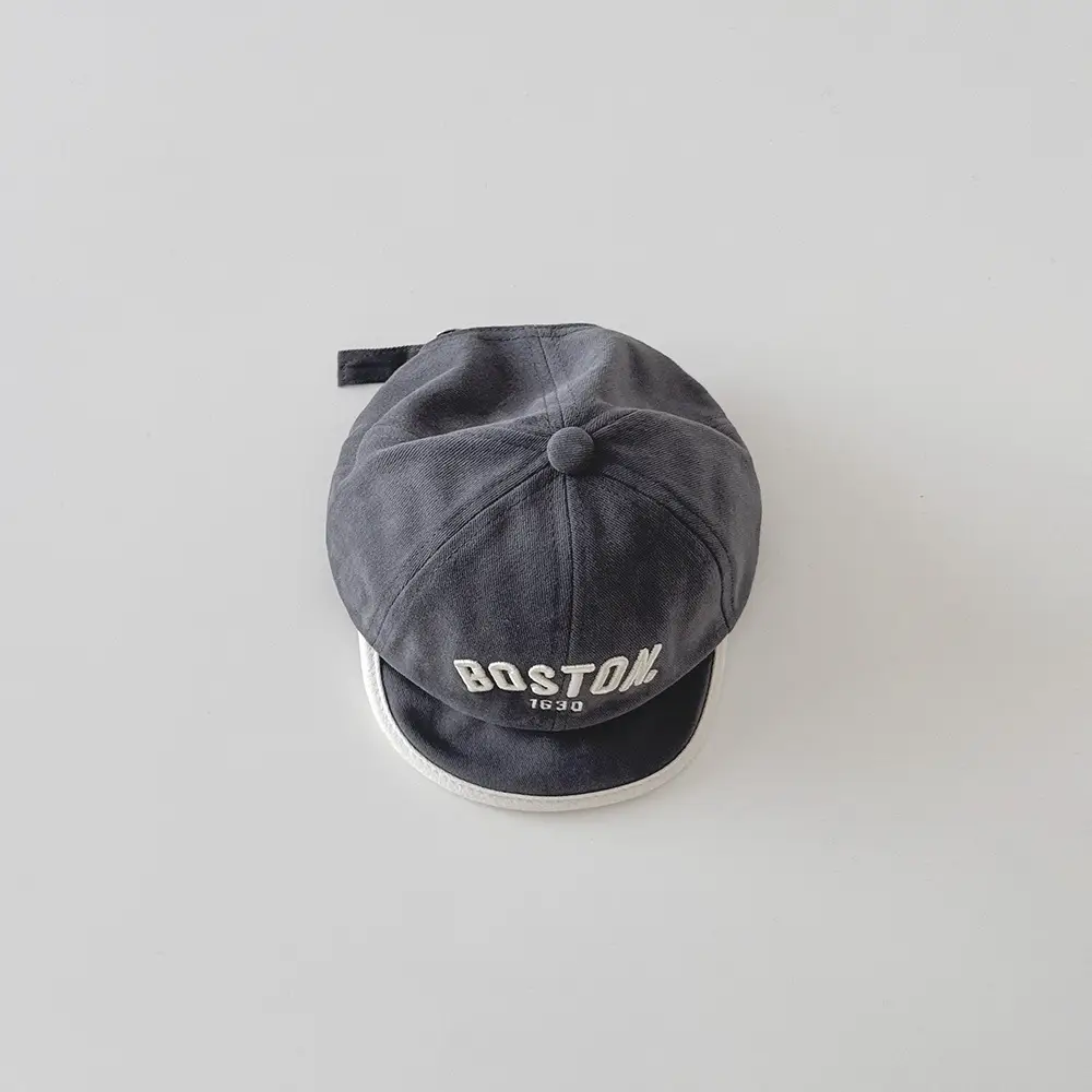 Boston Embroidered Baby Cap Brown New Style - Image 6