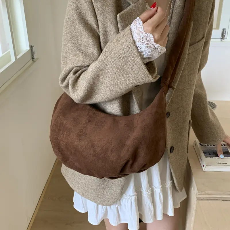 Yellow Pleated Shoulder Bag with Ruffled Handle — feature 36