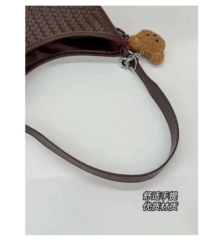 Women Woven Bucket Bag Large Capacity Satchel Shoulder Bag — feature 9