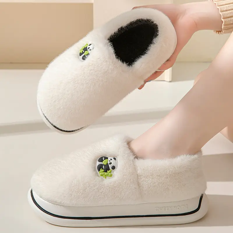 Cotton Slippers for Women Autumn and Winter 2025 New Cartoon Couple Indoor Home Thick-Soled Non-Slip Warm Furry Slippers - Image 7