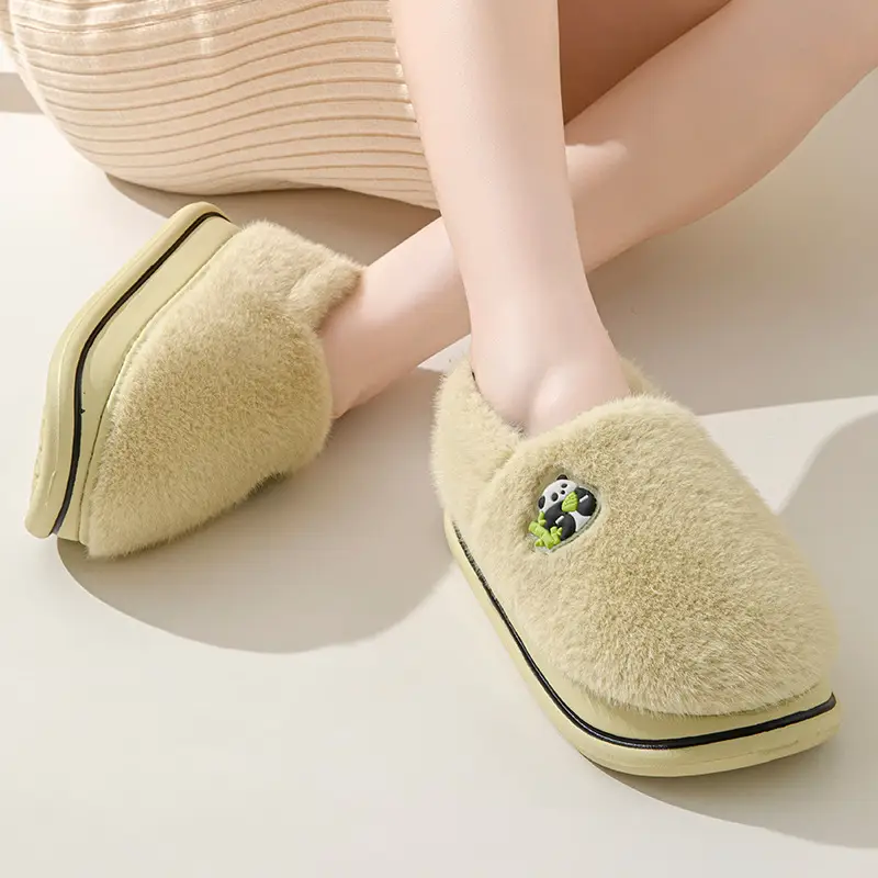 Cotton Slippers for Women Autumn and Winter 2025 New Cartoon Couple Indoor Home Thick-Soled Non-Slip Warm Furry Slippers - Image 8