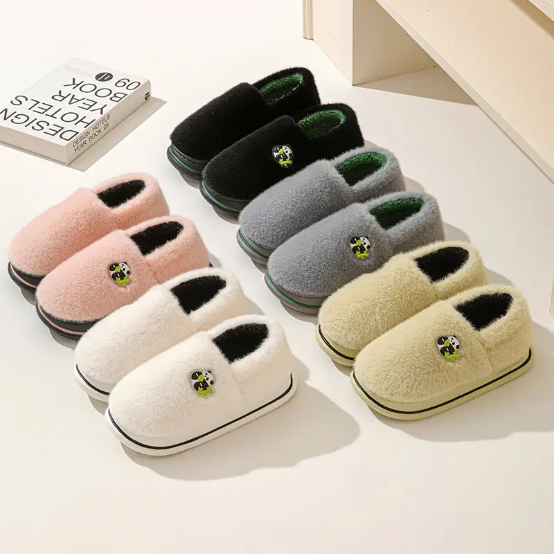 Cotton Slippers for Women Autumn and Winter 2025 New Cartoon Couple Indoor Home Thick-Soled Non-Slip Warm Furry Slippers - Image 9