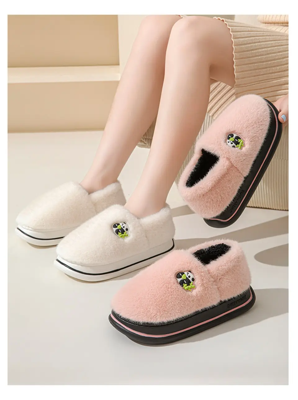 Cotton Slippers for Women Autumn and Winter 2025 New Cartoon Couple Indoor Home Thick-Soled Non-Slip Warm Furry Slippers — feature 12
