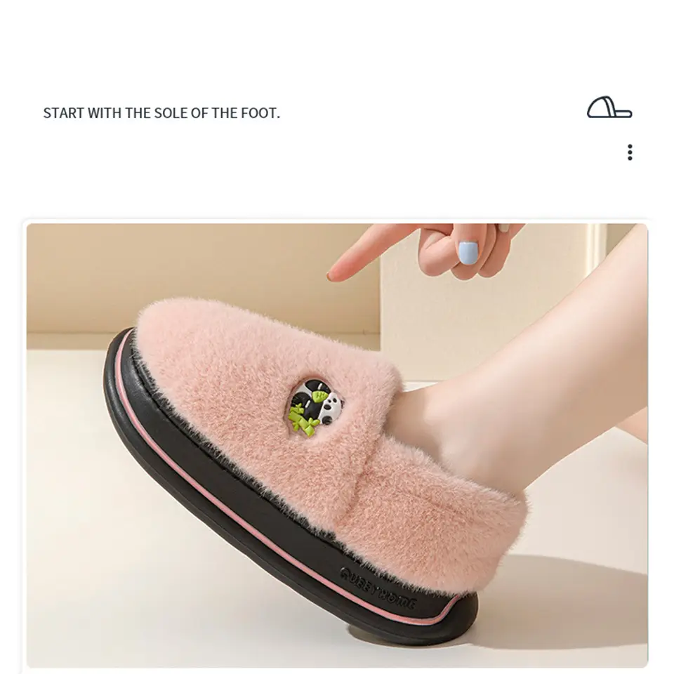 Cotton Slippers for Women Autumn and Winter 2025 New Cartoon Couple Indoor Home Thick-Soled Non-Slip Warm Furry Slippers — feature 3