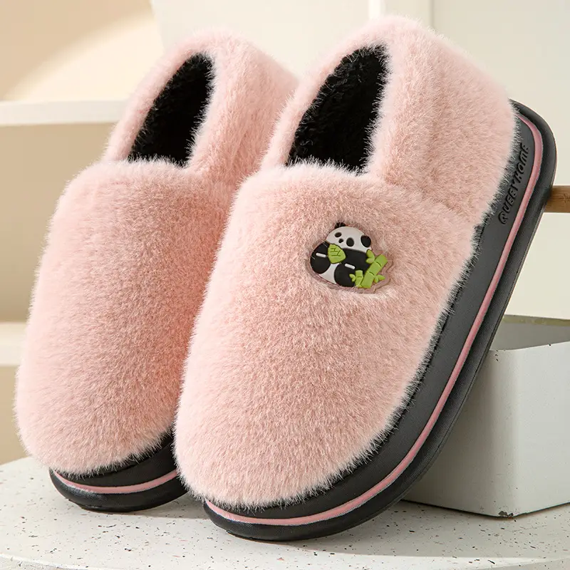 Cotton Slippers for Women Autumn and Winter 2025 New Cartoon Couple Indoor Home Thick-Soled Non-Slip Warm Furry Slippers - Image 2
