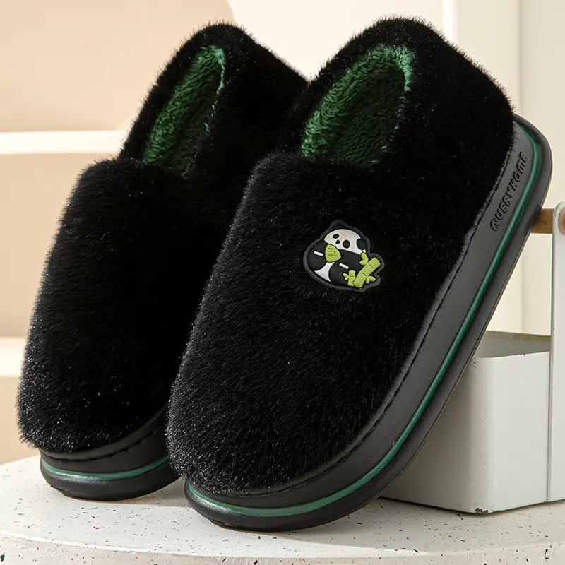 Cotton Slippers for Women Autumn and Winter 2025 New Cartoon Couple Indoor Home Thick-Soled Non-Slip Warm Furry Slippers - Image 3