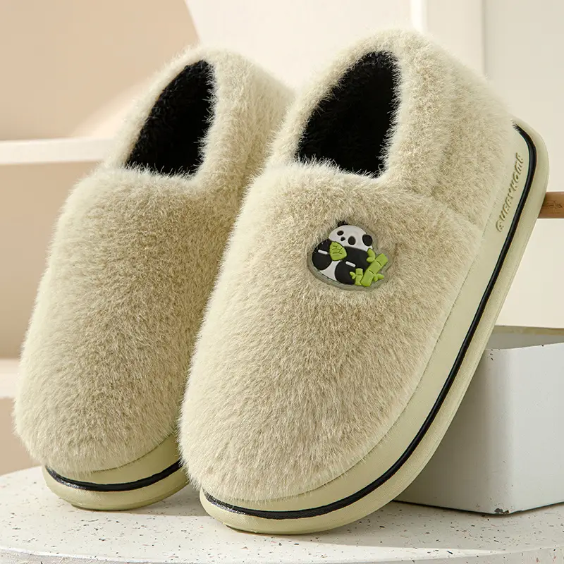 Cotton Slippers for Women Autumn and Winter 2025 New Cartoon Couple Indoor Home Thick-Soled Non-Slip Warm Furry Slippers - Image 4