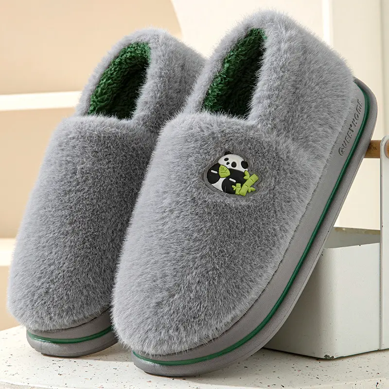 Cotton Slippers for Women Autumn and Winter 2025 New Cartoon Couple Indoor Home Thick-Soled Non-Slip Warm Furry Slippers - Image 5