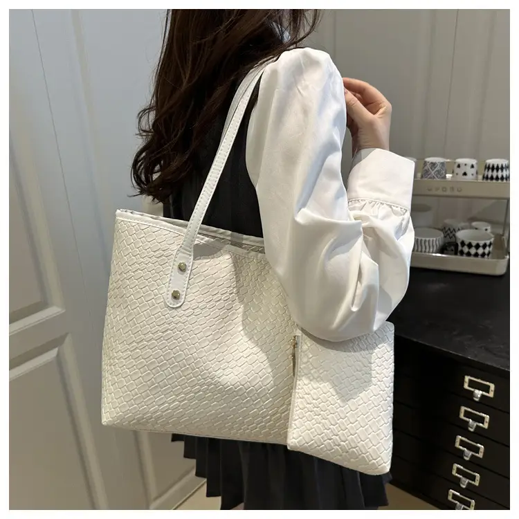 White Woven Large Tote Bag for Women — feature 10