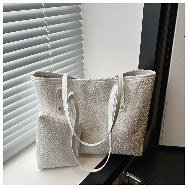 White Woven Large Tote Bag for Women — feature 22