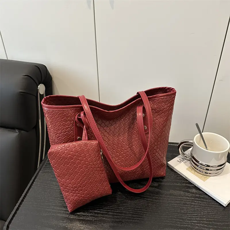 White Woven Large Tote Bag for Women - Image 4