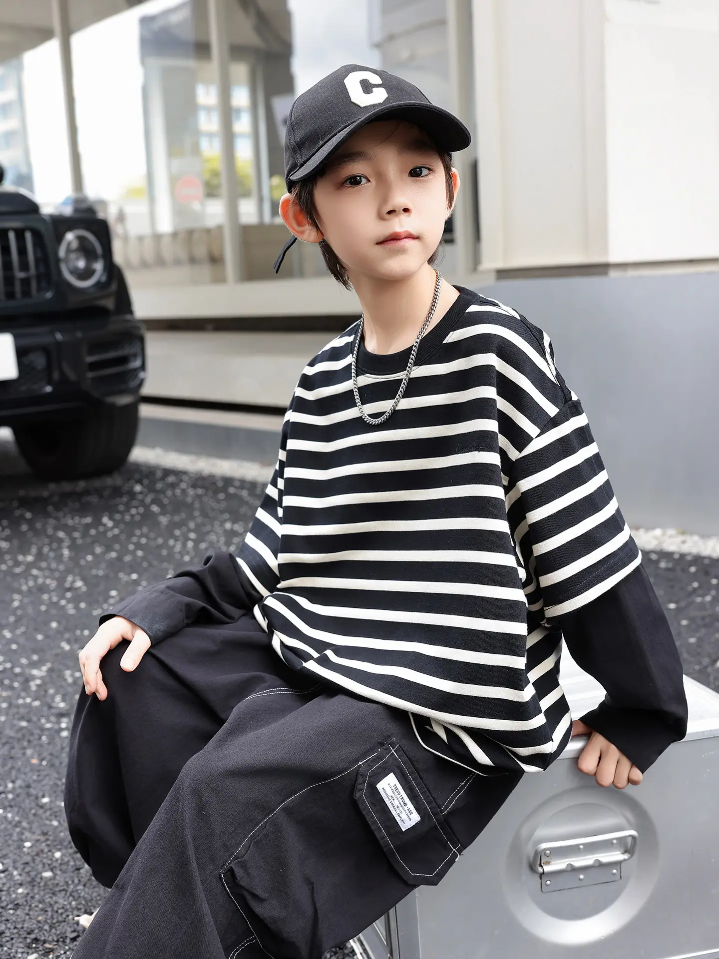 Boys Striped T-Shirt 2025 Autumn New Style - Image 5