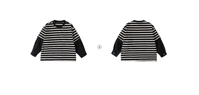 Boys Striped T-Shirt 2025 Autumn New Style — feature 33