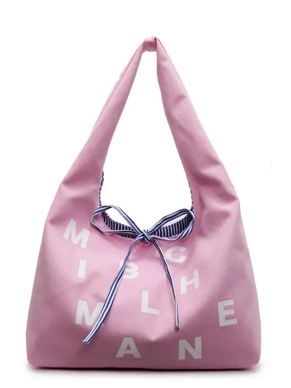 Women Letter Print Navy Blue Tote Bag