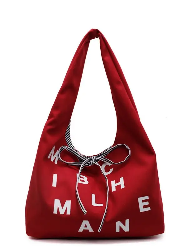 Women Letter Print Navy Blue Tote Bag