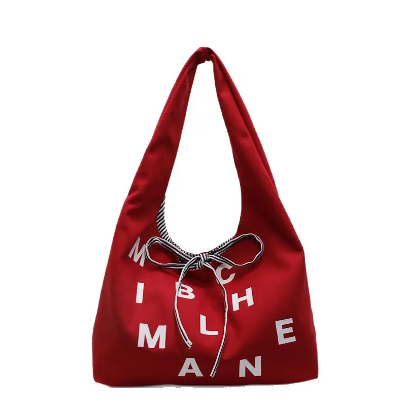 Women Letter Print Navy Blue Tote Bag
