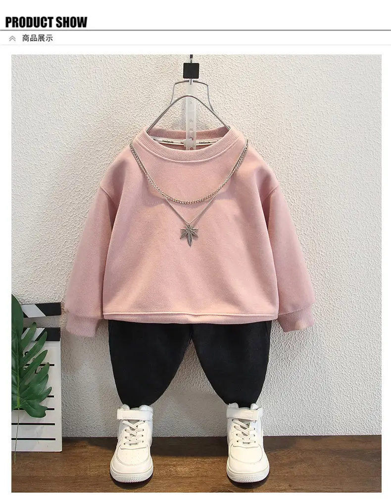 Boys Sweatshirt Pink Long Sleeve Kidsren's Autumn Tops — feature 4