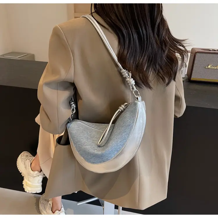 Silver Underarm Shoulder Bag for Women New Denim Crossbody — feature 18