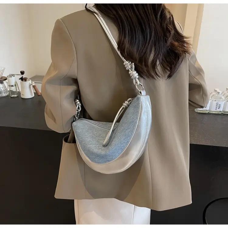 Silver Underarm Shoulder Bag for Women New Denim Crossbody — feature 19