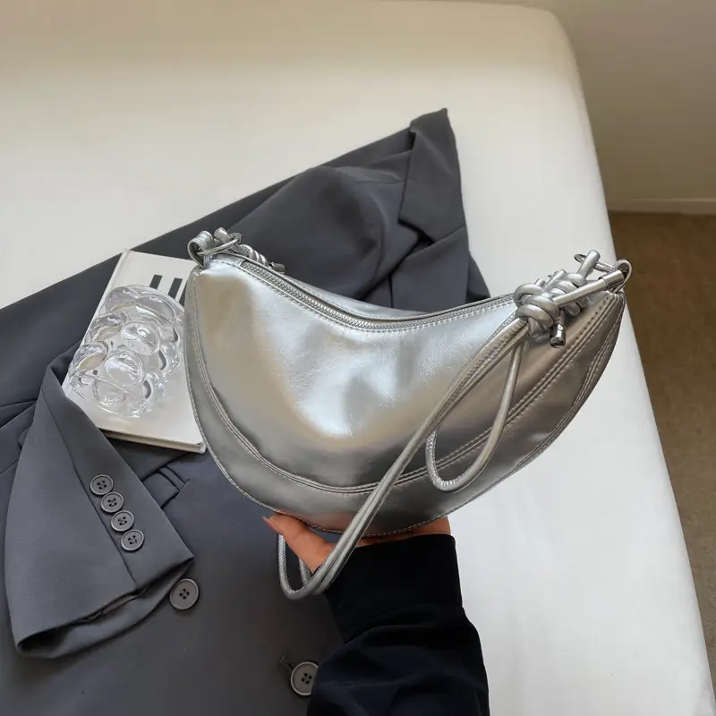 Silver Underarm Shoulder Bag for Women New Denim Crossbody