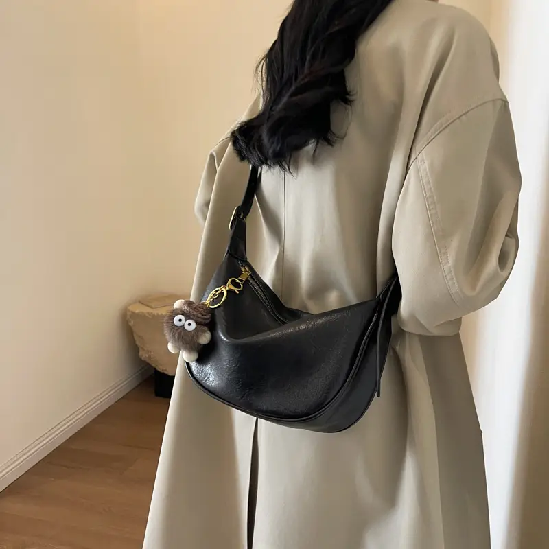 Brown Diagonal Shoulder Bag with Dolls for Women - Image 6