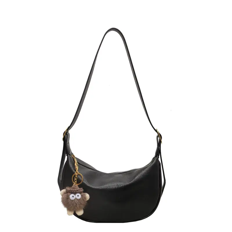 Brown Diagonal Shoulder Bag with Dolls for Women - Image 9