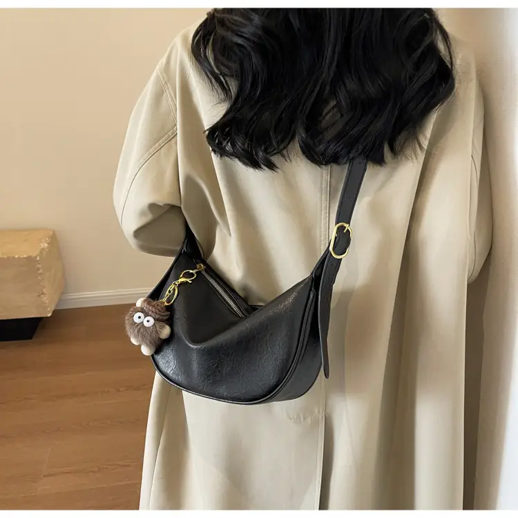 Brown Diagonal Shoulder Bag with Dolls for Women — feature 15
