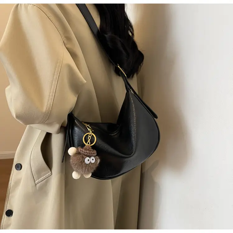 Brown Diagonal Shoulder Bag with Dolls for Women — feature 16