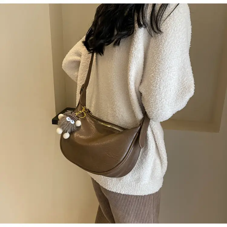 Brown Diagonal Shoulder Bag with Dolls for Women — feature 17