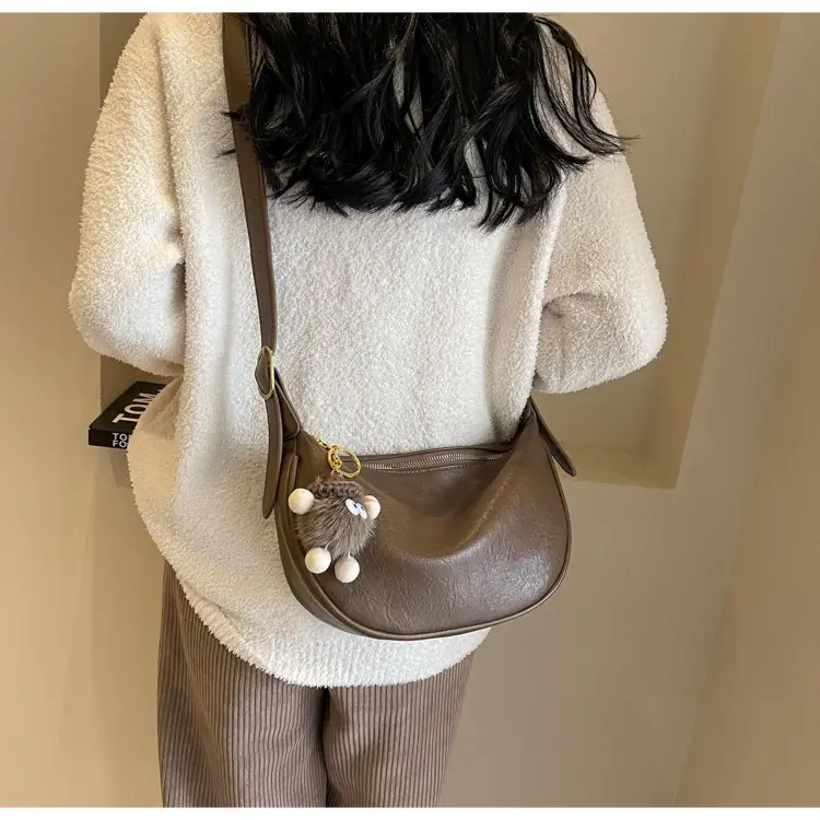 Brown Diagonal Shoulder Bag with Dolls for Women — feature 19