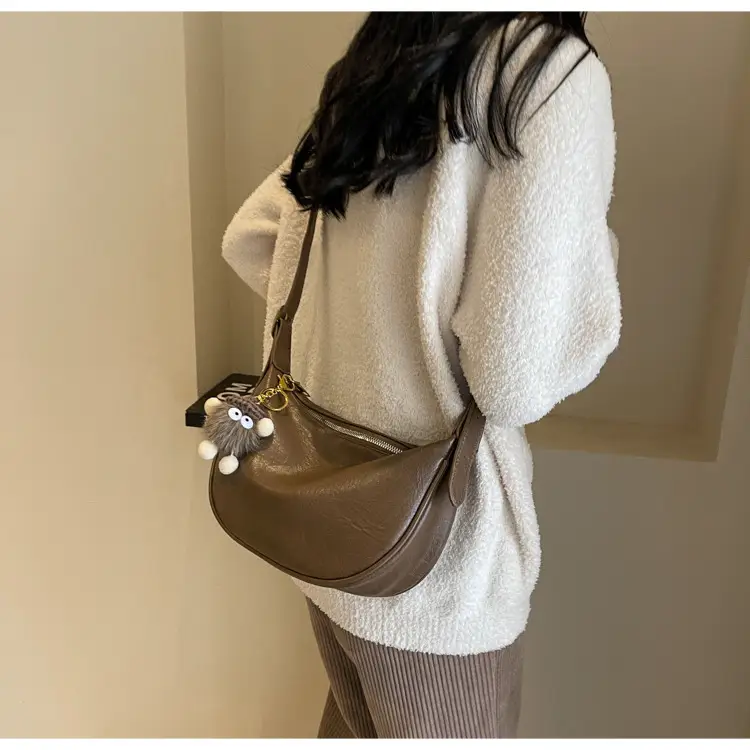 Brown Diagonal Shoulder Bag with Dolls for Women — feature 20