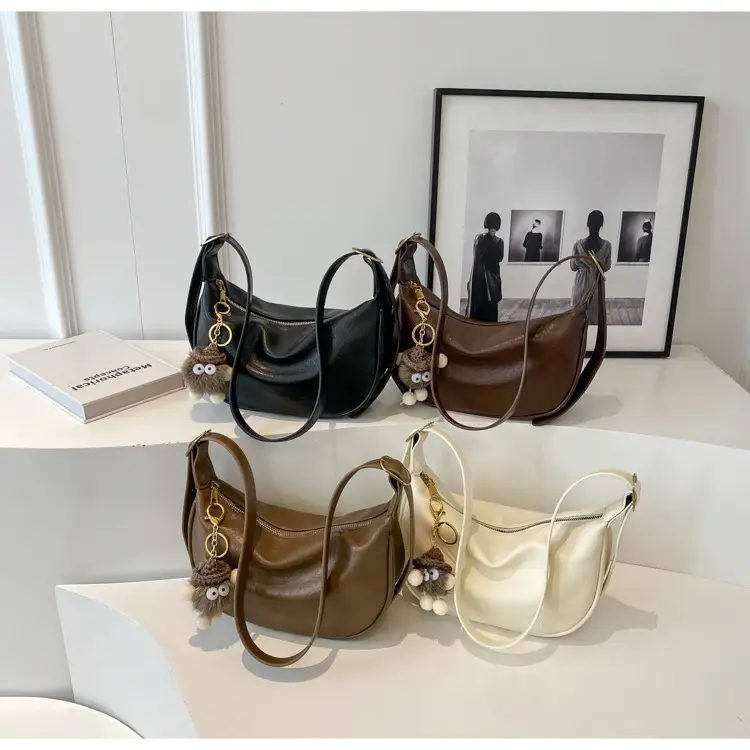 Brown Diagonal Shoulder Bag with Dolls for Women — feature 24