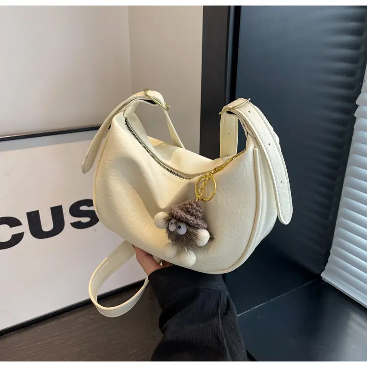 Brown Diagonal Shoulder Bag with Dolls for Women — feature 32