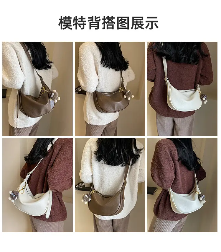 Brown Diagonal Shoulder Bag with Dolls for Women — feature 9